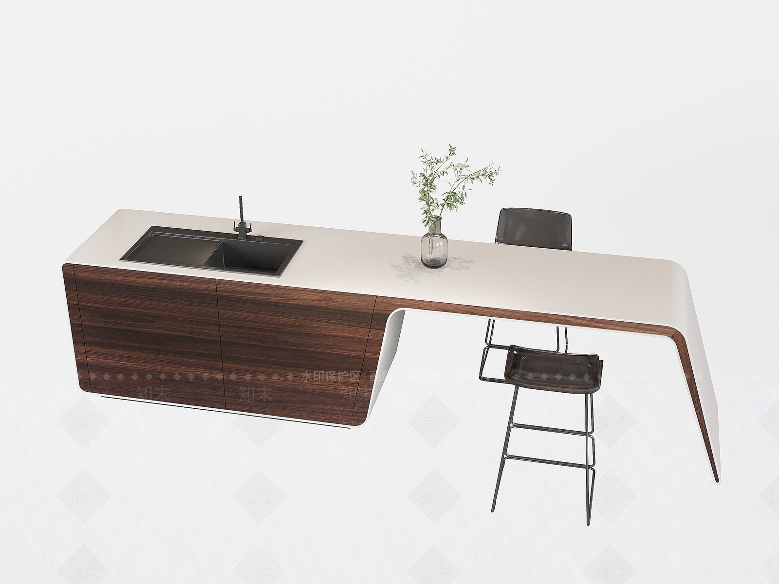 现代中岛台3D模型下载【ID:1158315297】