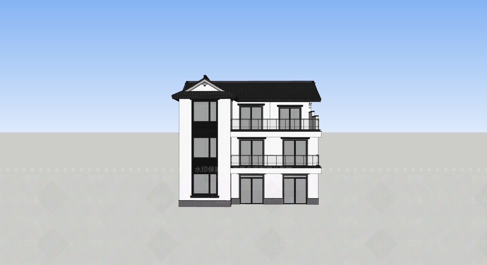 乡村别墅SU模型下载【ID:1160022665】