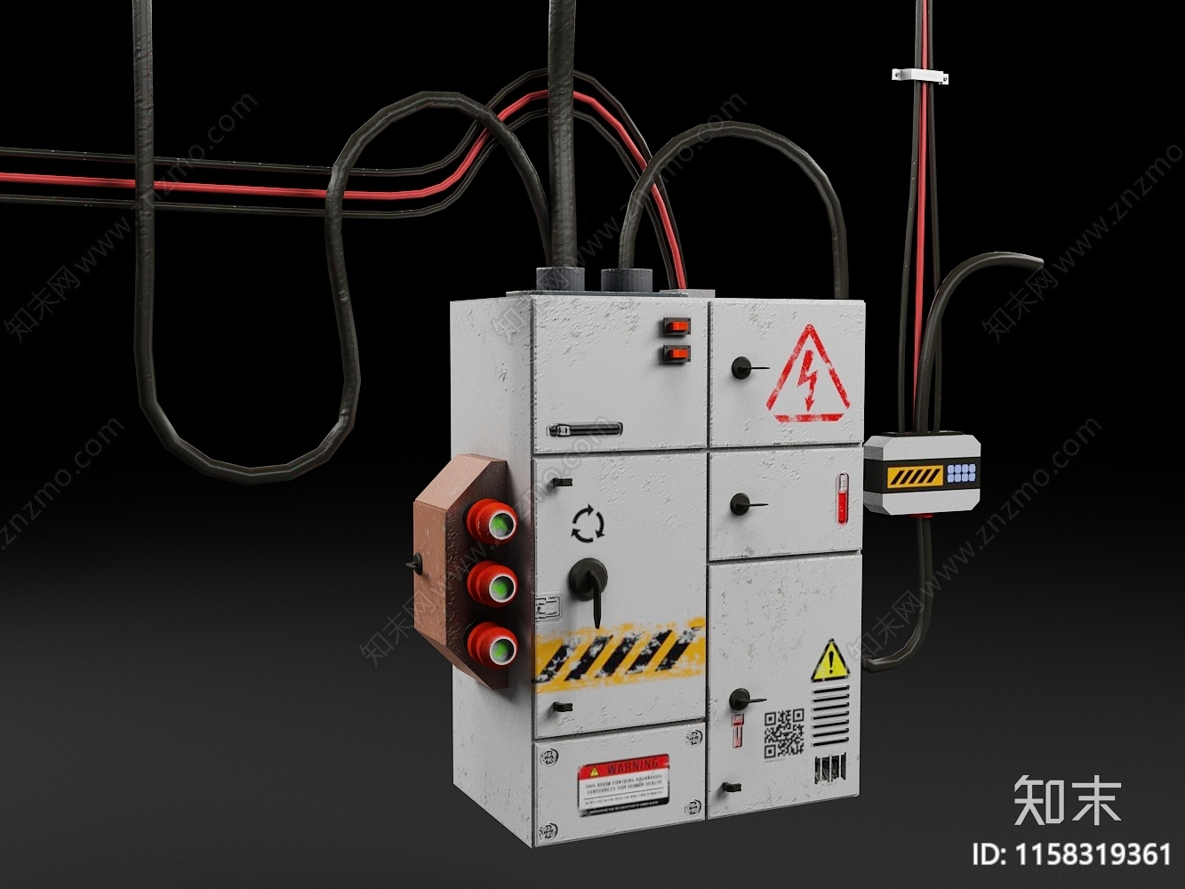 现代配电箱3D模型下载【ID:1158319361】