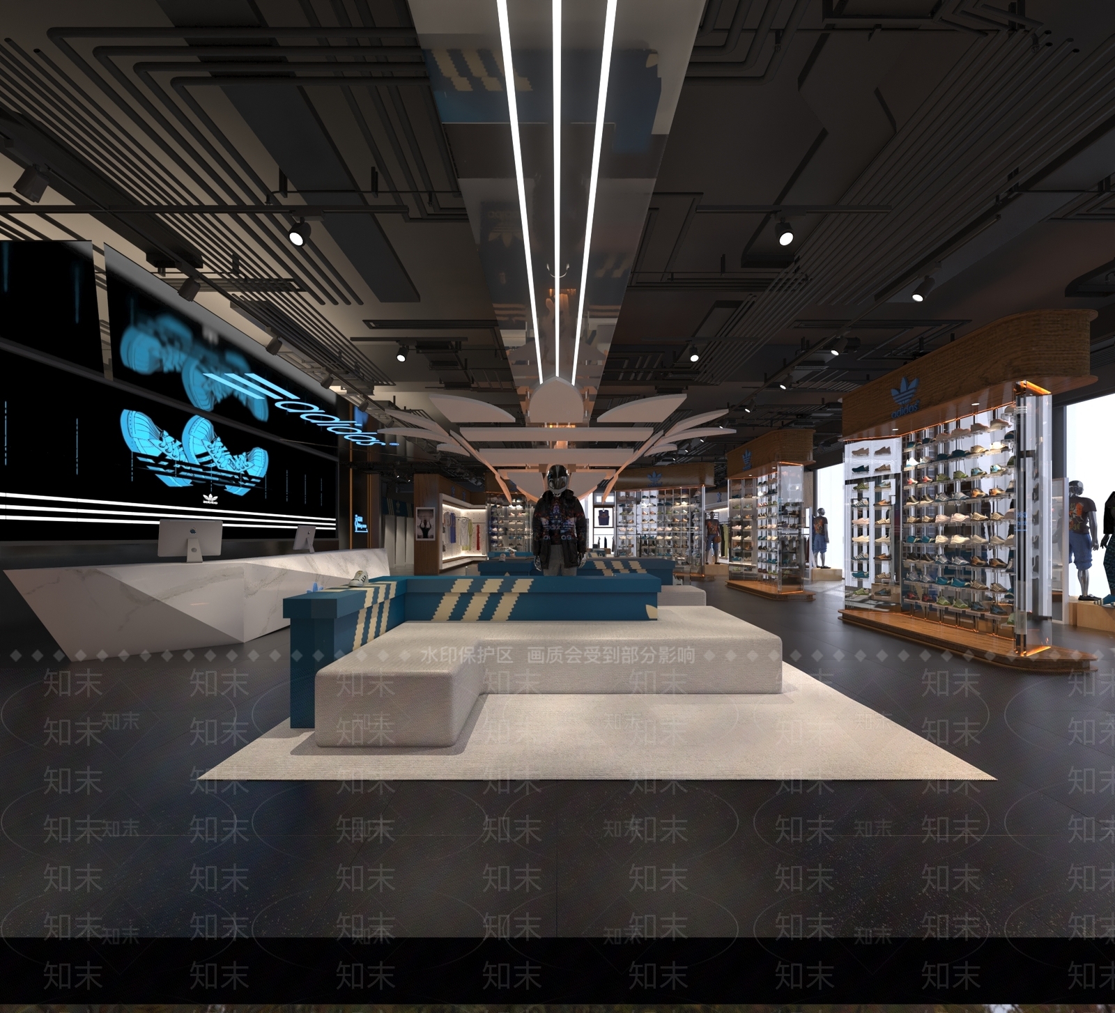 现代鞋子专卖店3D模型下载【ID:1158321397】