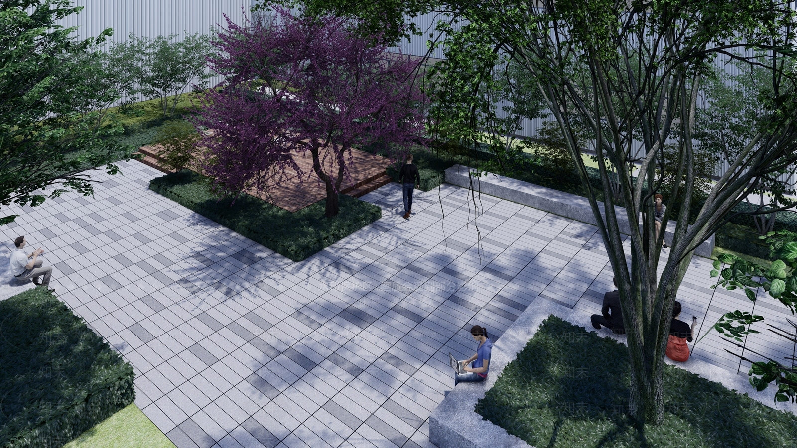 现代办公景观SU模型下载【ID:1158321476】
