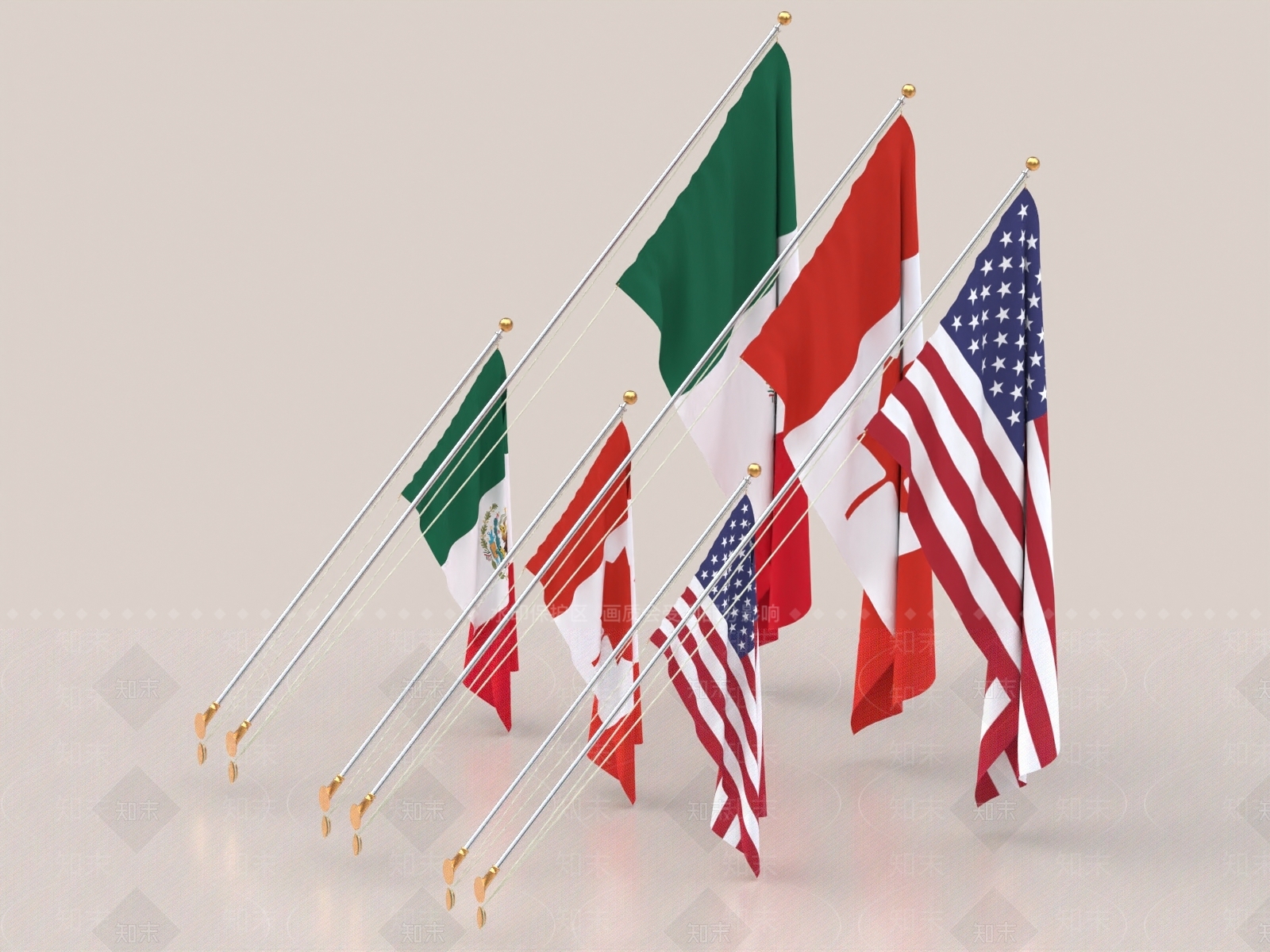 国旗3D模型下载【ID:1158324964】