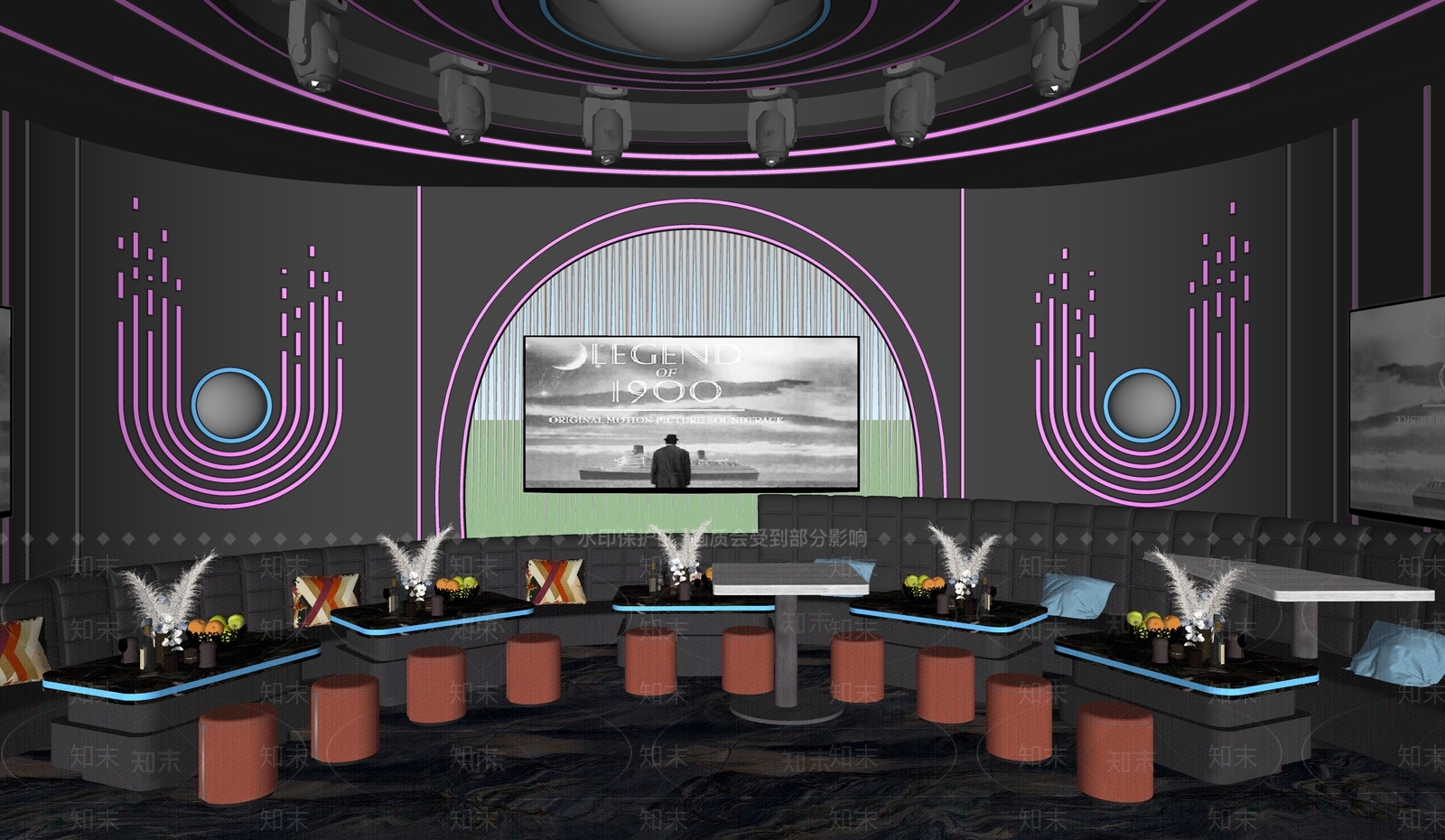 现代KTV包厢SU模型下载【ID:1158326003】