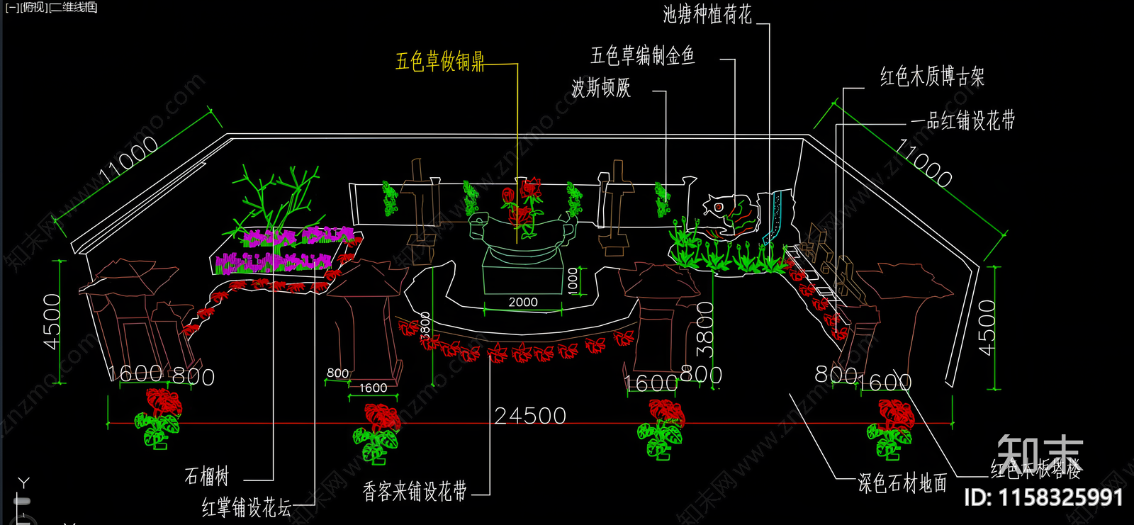 花艺展厅图纸cad施工图下载【ID:1158325991】