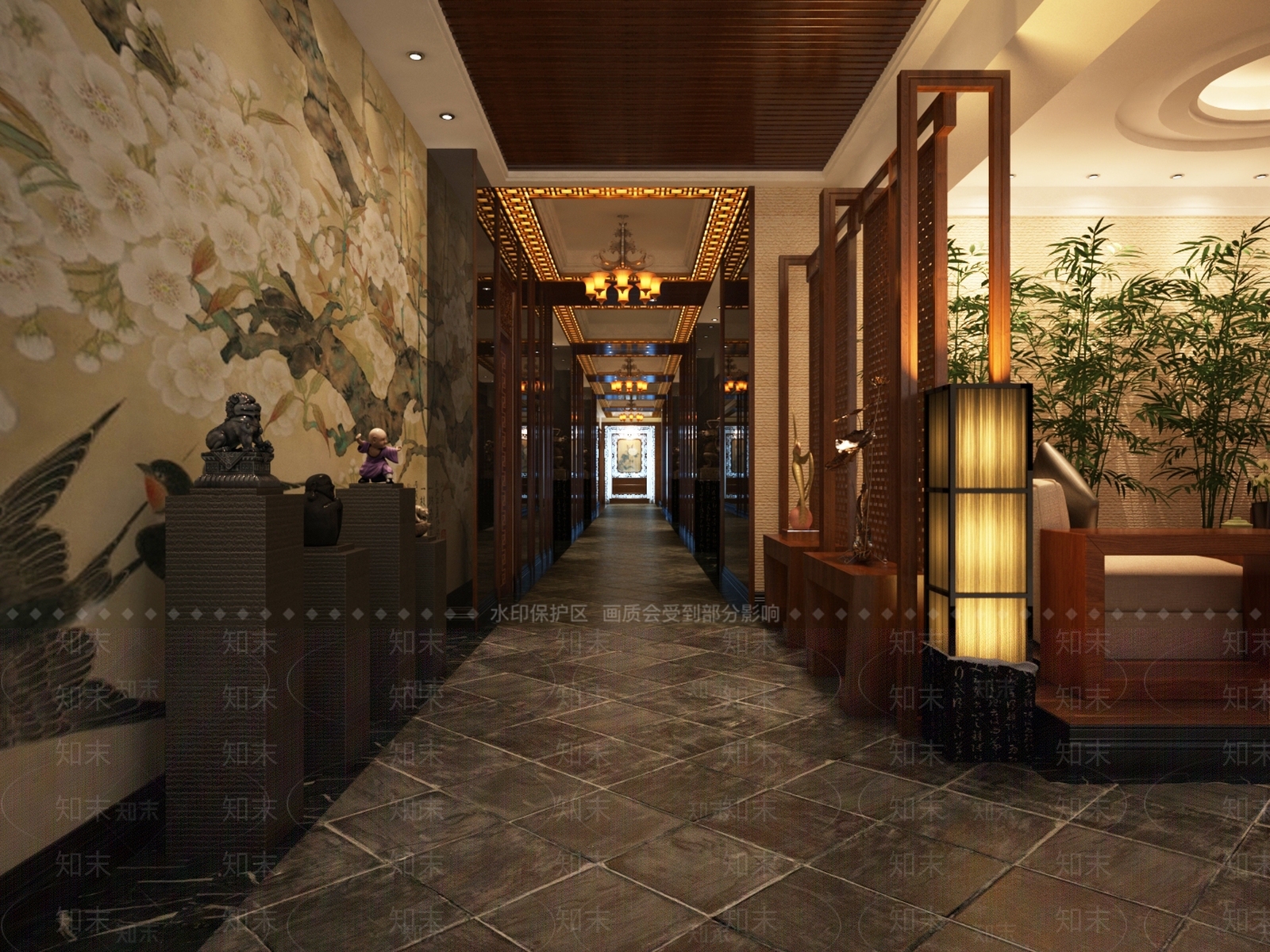 中式餐馆走道3D模型下载【ID:1158326886】