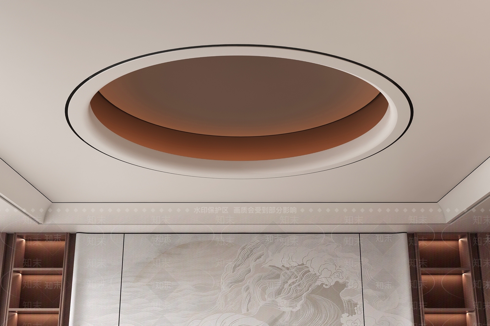 新中式天花吊顶SU模型下载【ID:1158327180】