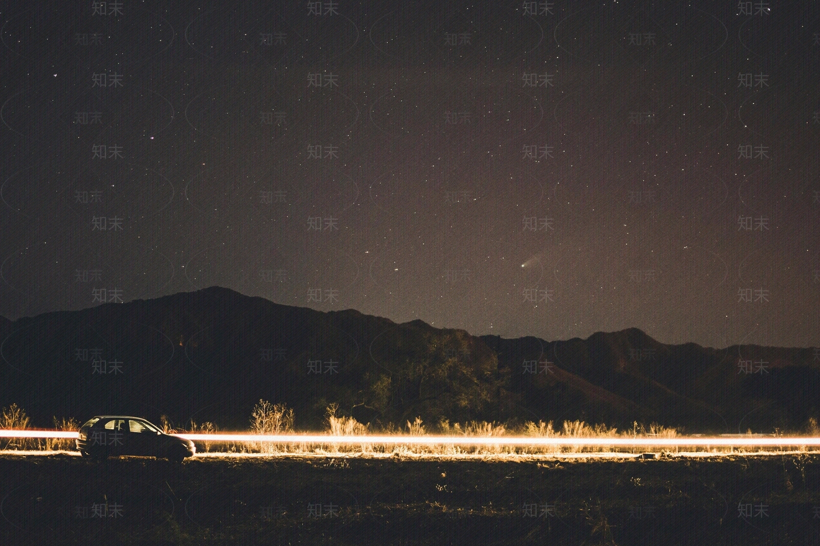 山间道路星空夜景贴图下载【ID:1158327671】