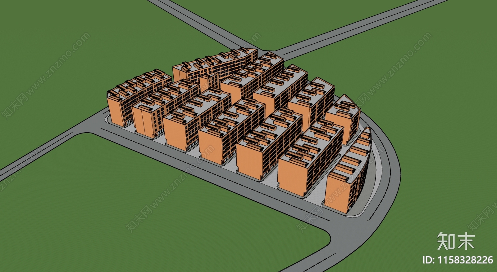 现代小区建筑SU模型下载【ID:1158328226】