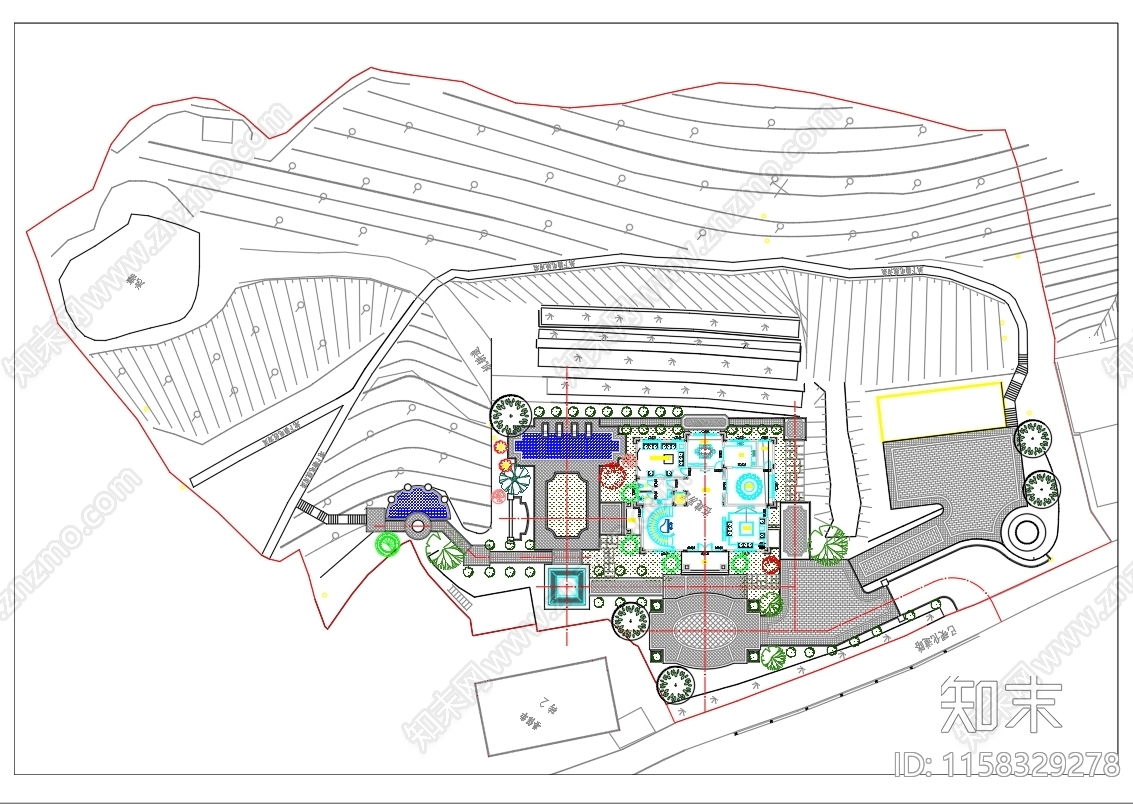 法式庭院景观设计方案cad施工图下载【ID:1158329278】
