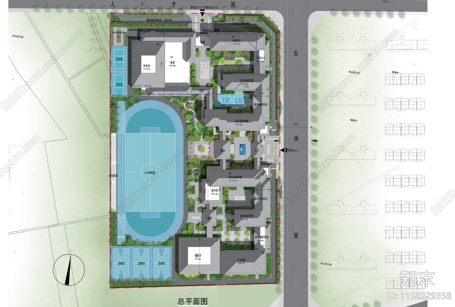 海安实验小学中式总平面图施工图下载【ID:1158329358】