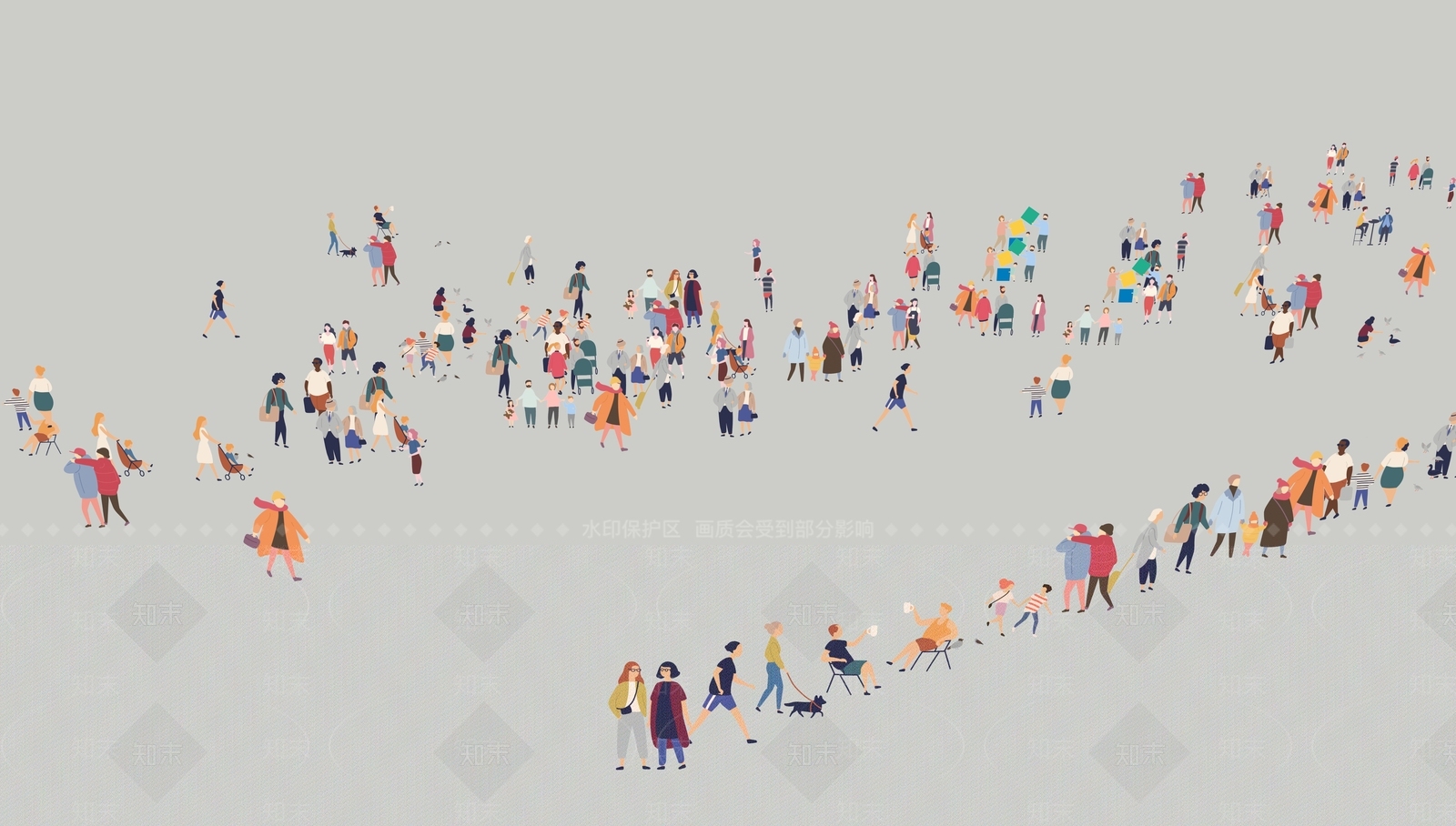 2D扁平抽象插画风格小人合集SU模型下载【ID:1158329848】