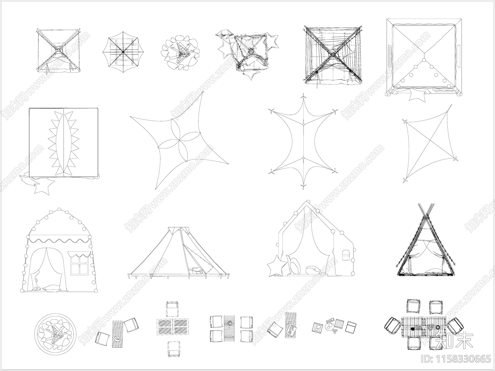 帐篷施工图下载【ID:1158330665】