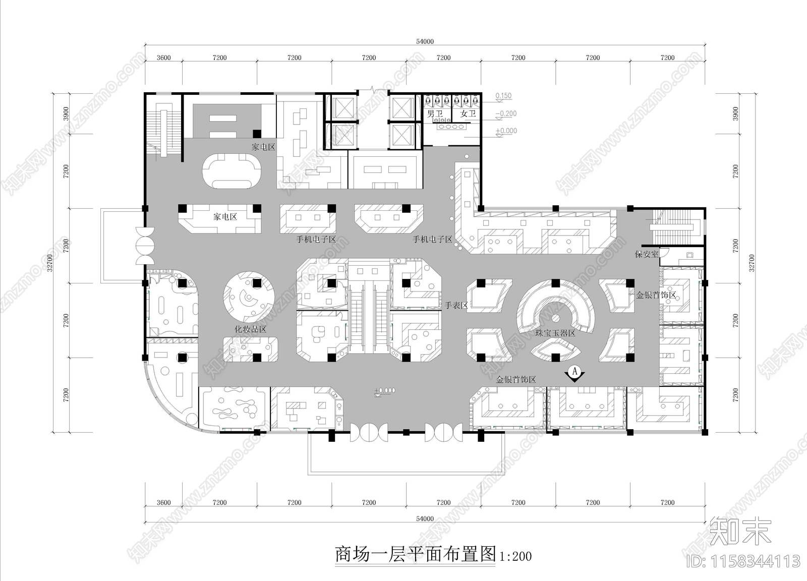商场cad施工图下载【ID:1158344113】