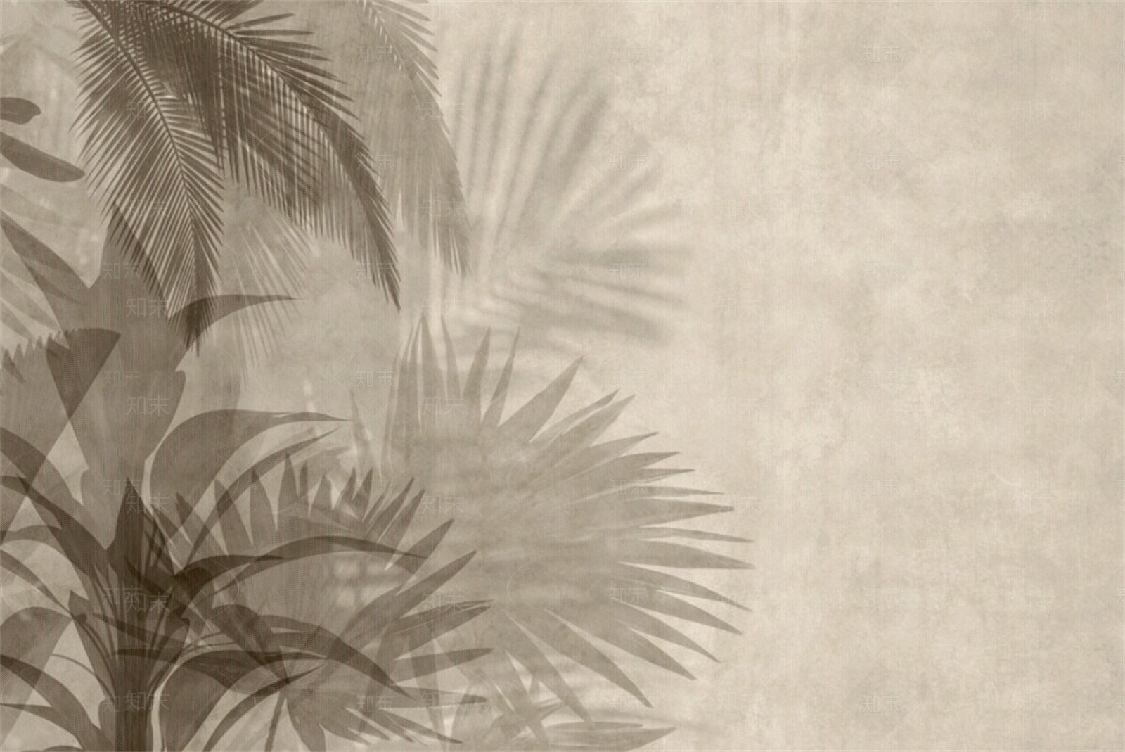 灰色植物树叶地毯装饰画硬包壁画壁布贴图下载【ID:1158345309】