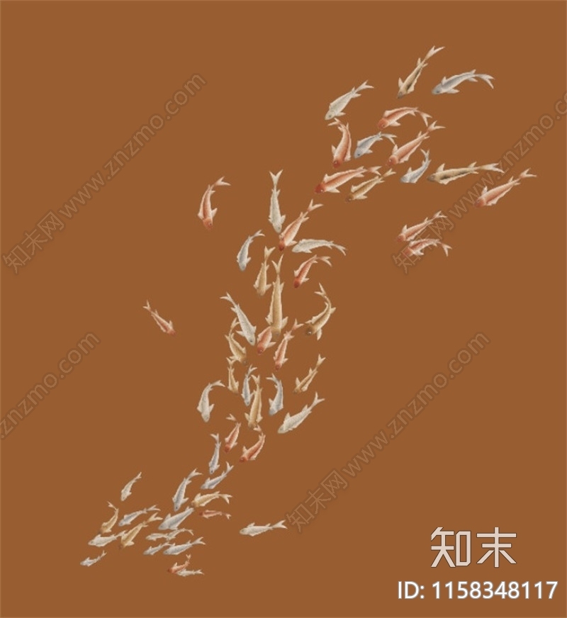 咖色新中式树枝花鸟装饰画壁布壁画硬包贴图下载【ID:1158348117】