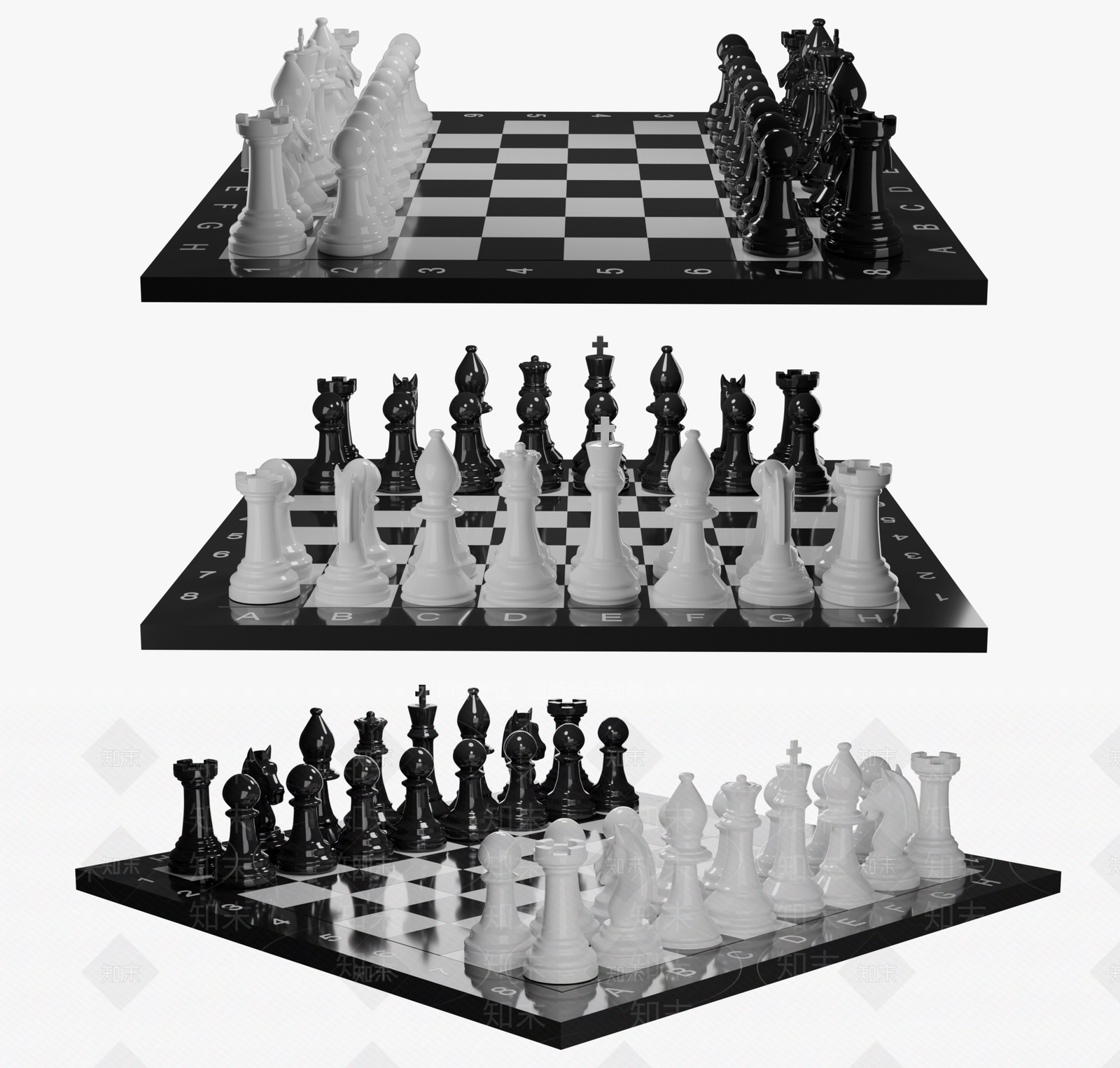 现代国际象棋3D模型下载【ID:1158364058】