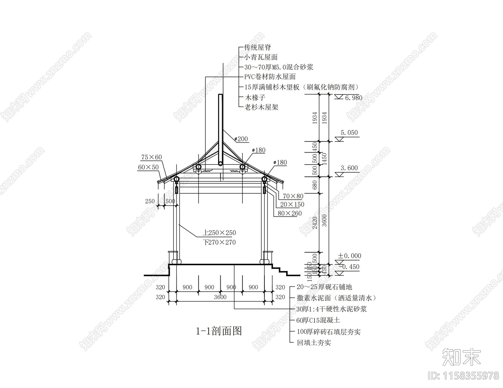 套方亭cad施工图下载【ID:1158355978】