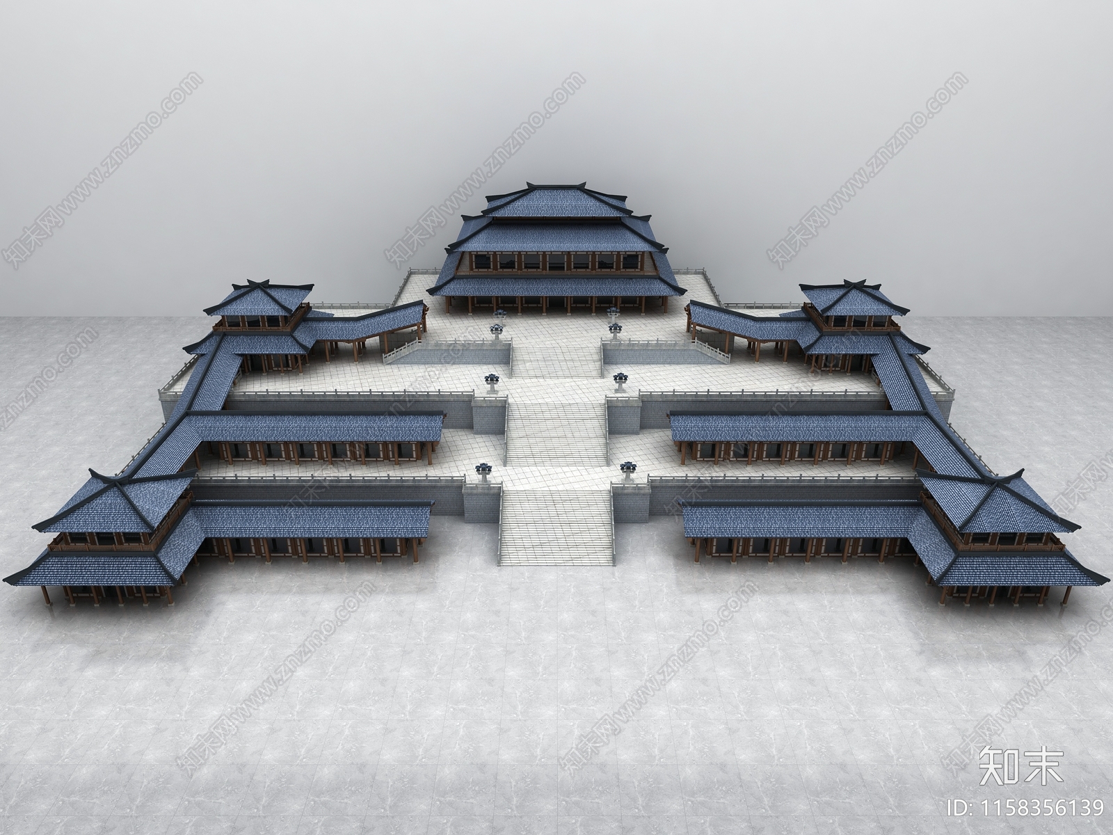 中式古建筑3D模型下载【ID:1158356139】