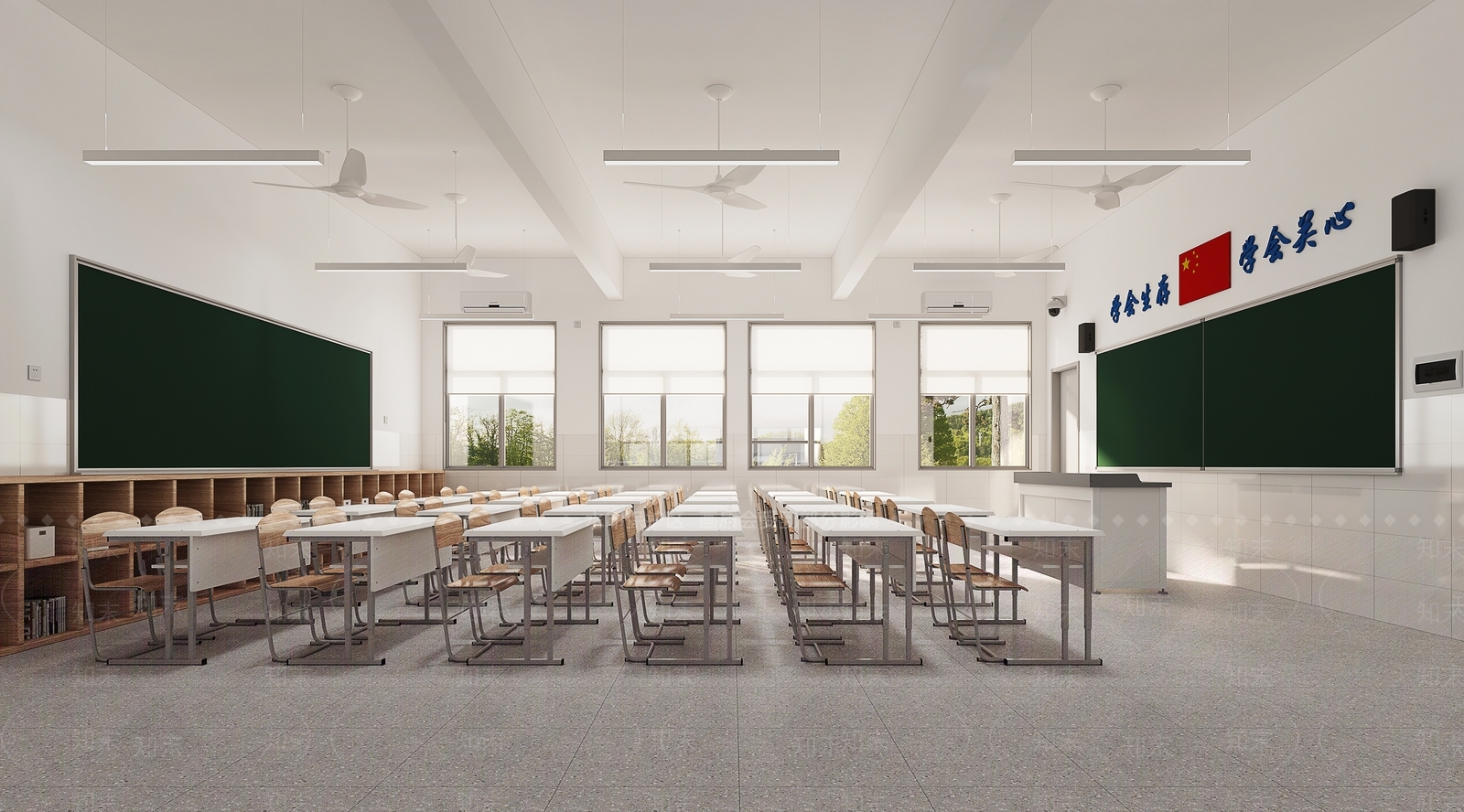现代学校教室3D模型下载【ID:1158357849】