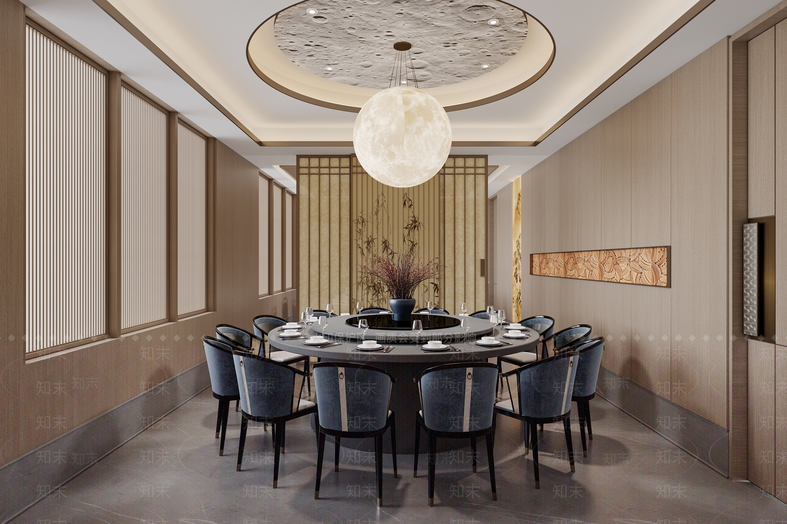 中式现代包间2133D模型下载【ID:1158359490】