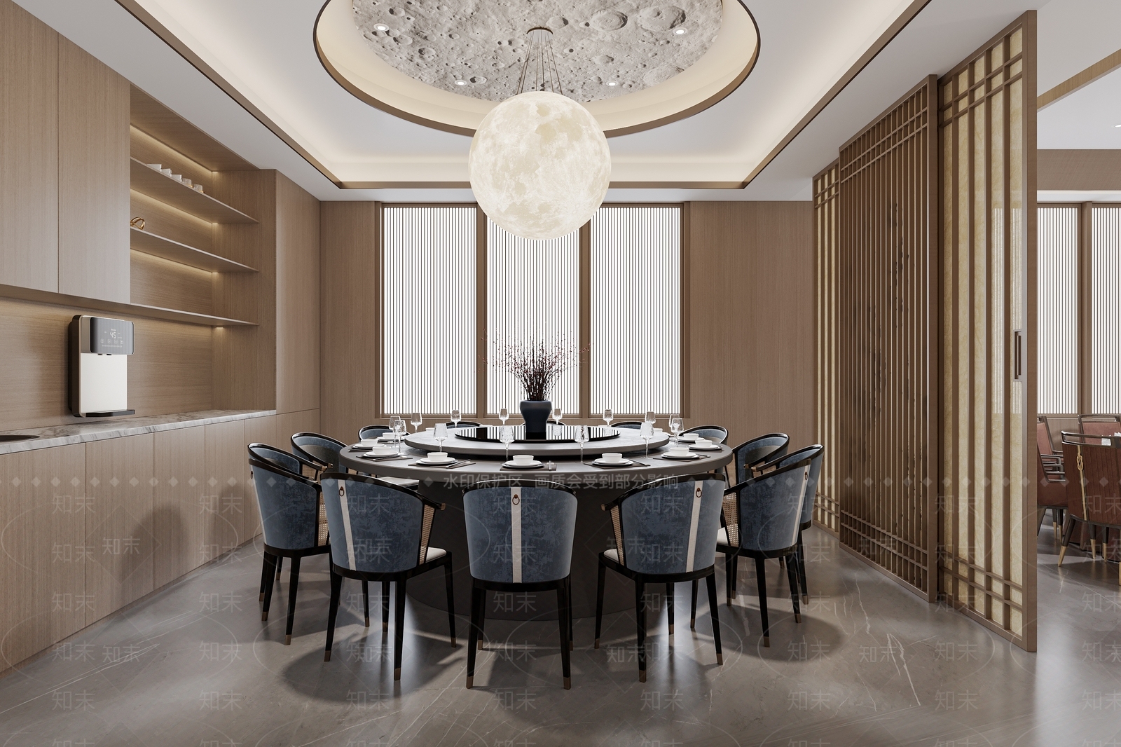 中式现代包间2133D模型下载【ID:1158359490】