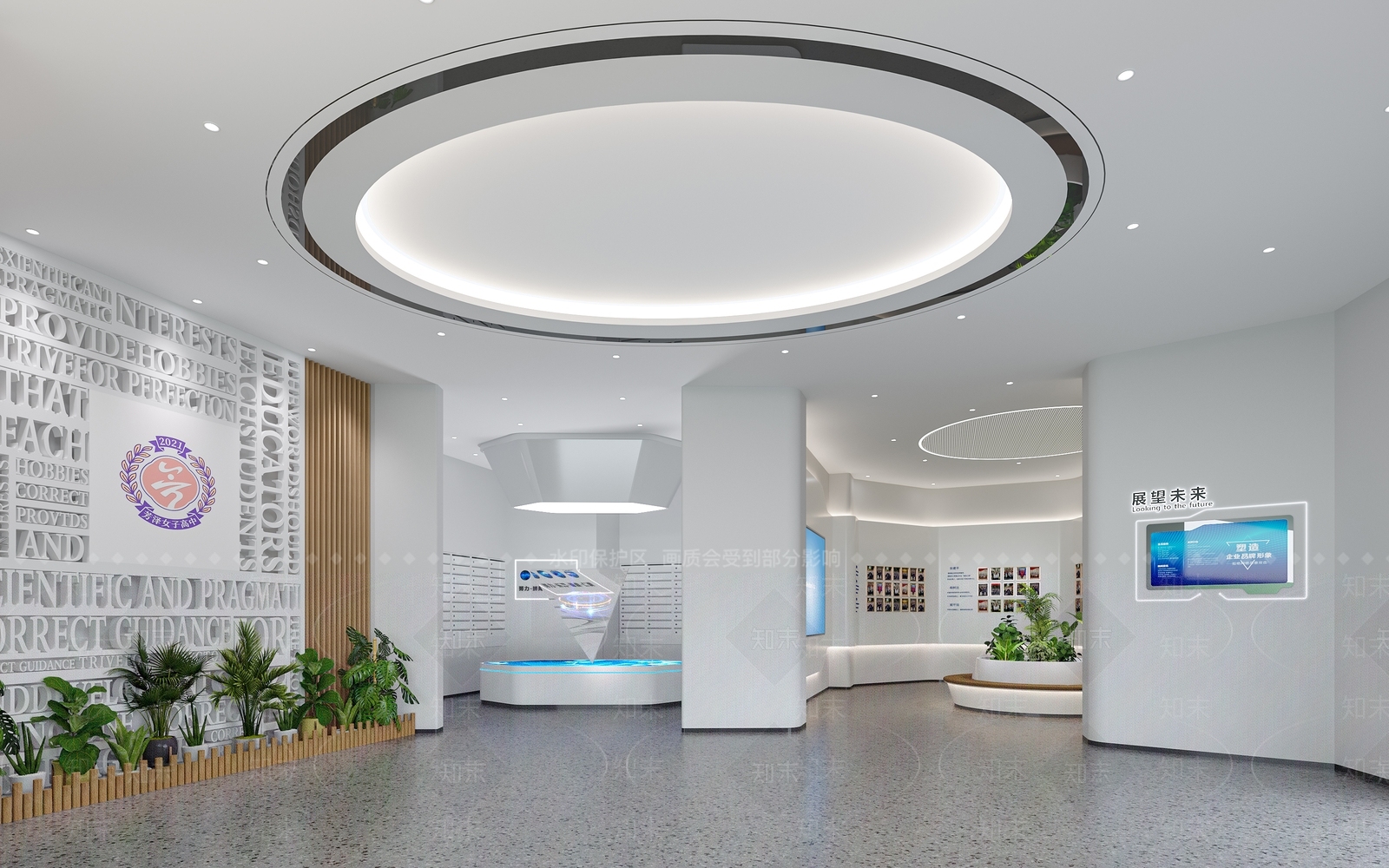 现代深圳某学校接待大厅3D模型下载【ID:1158358577】