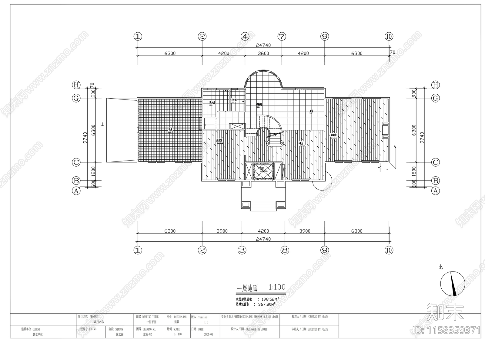 景观木屋建筑两层施工图下载【ID:1158359371】