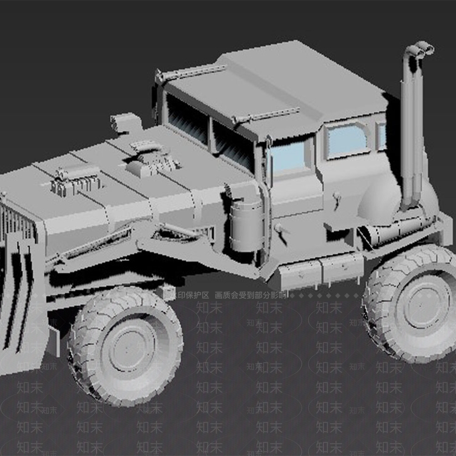 拖拉机以及油罐卡通头3D模型下载【ID:1158362086】