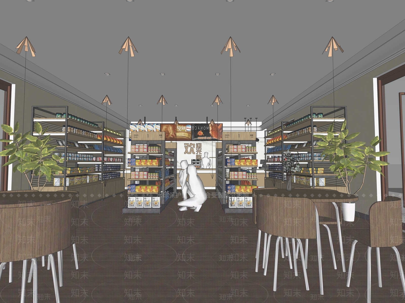现代超市SU模型下载【ID:1158363195】