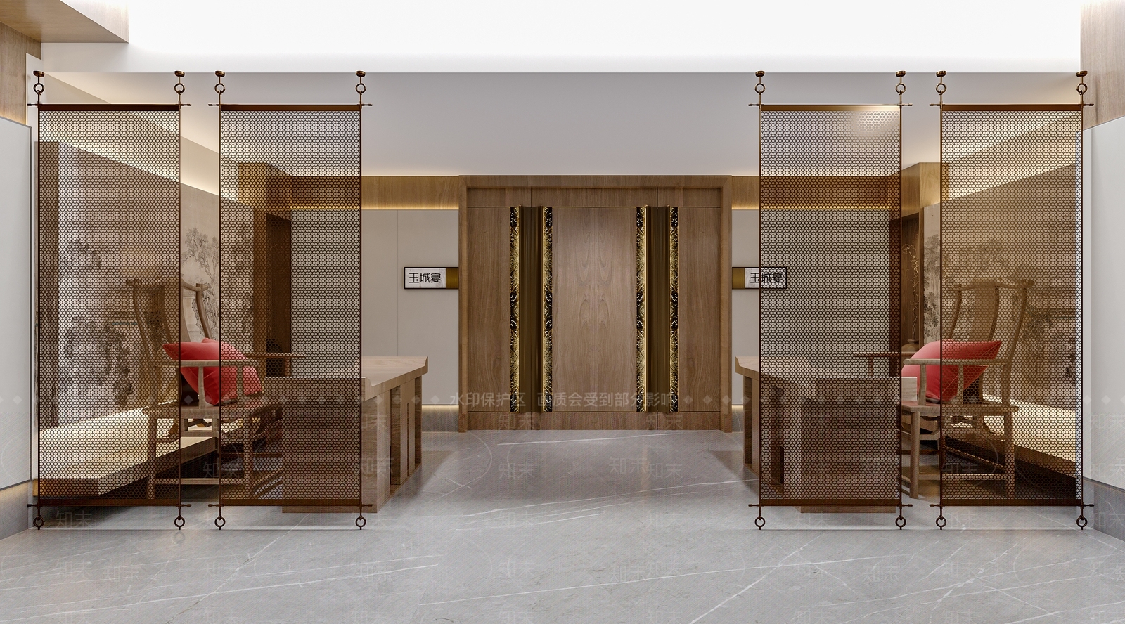 新中式休息区3D模型下载【ID:1158365882】