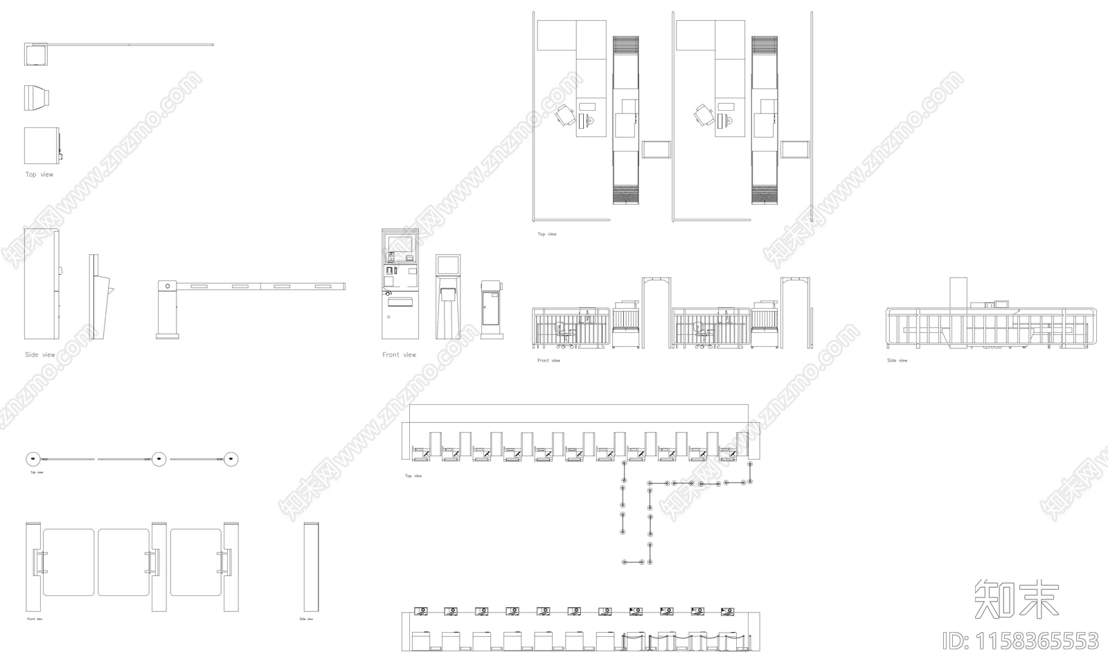 门禁闸机图库施工图下载【ID:1158365553】