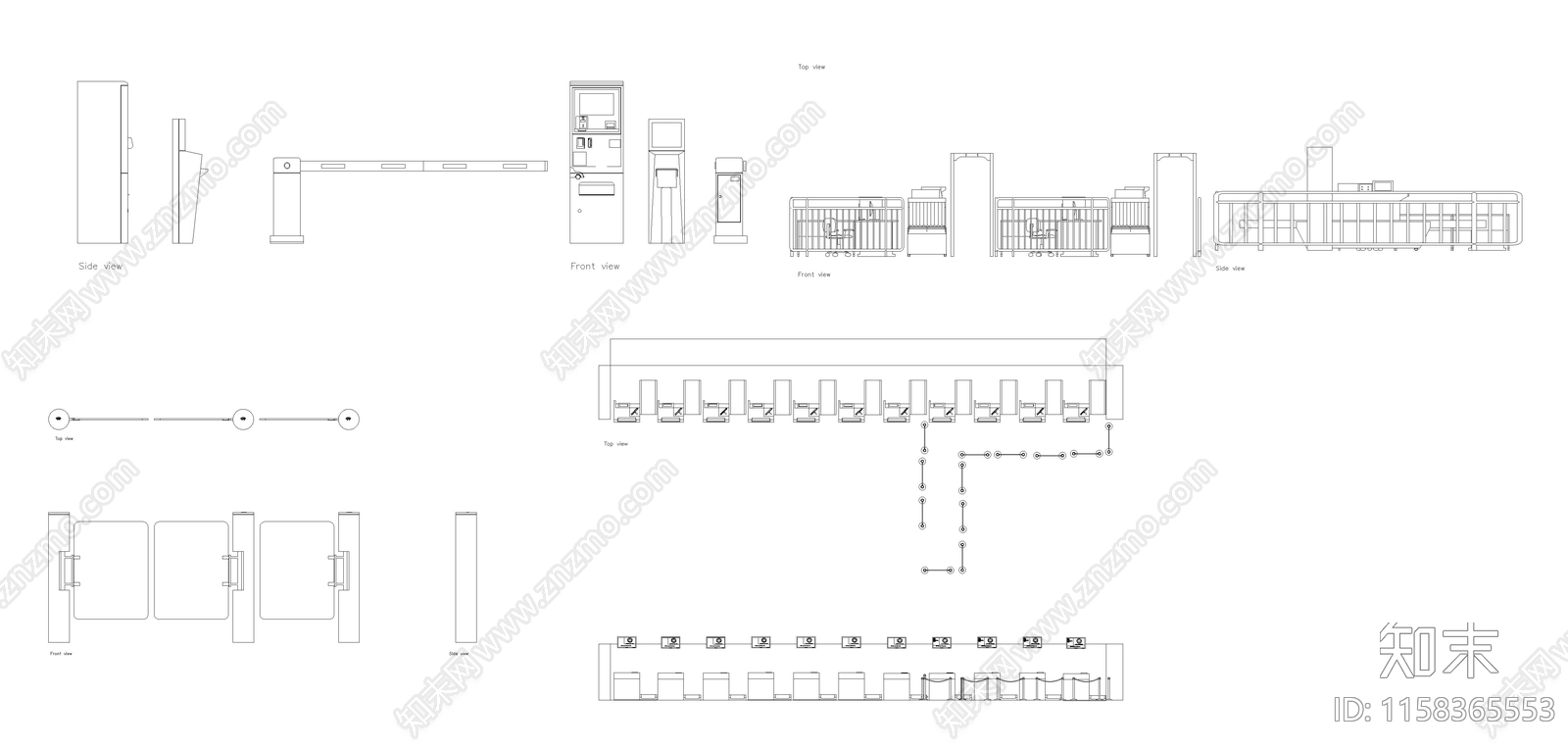 门禁闸机图库施工图下载【ID:1158365553】