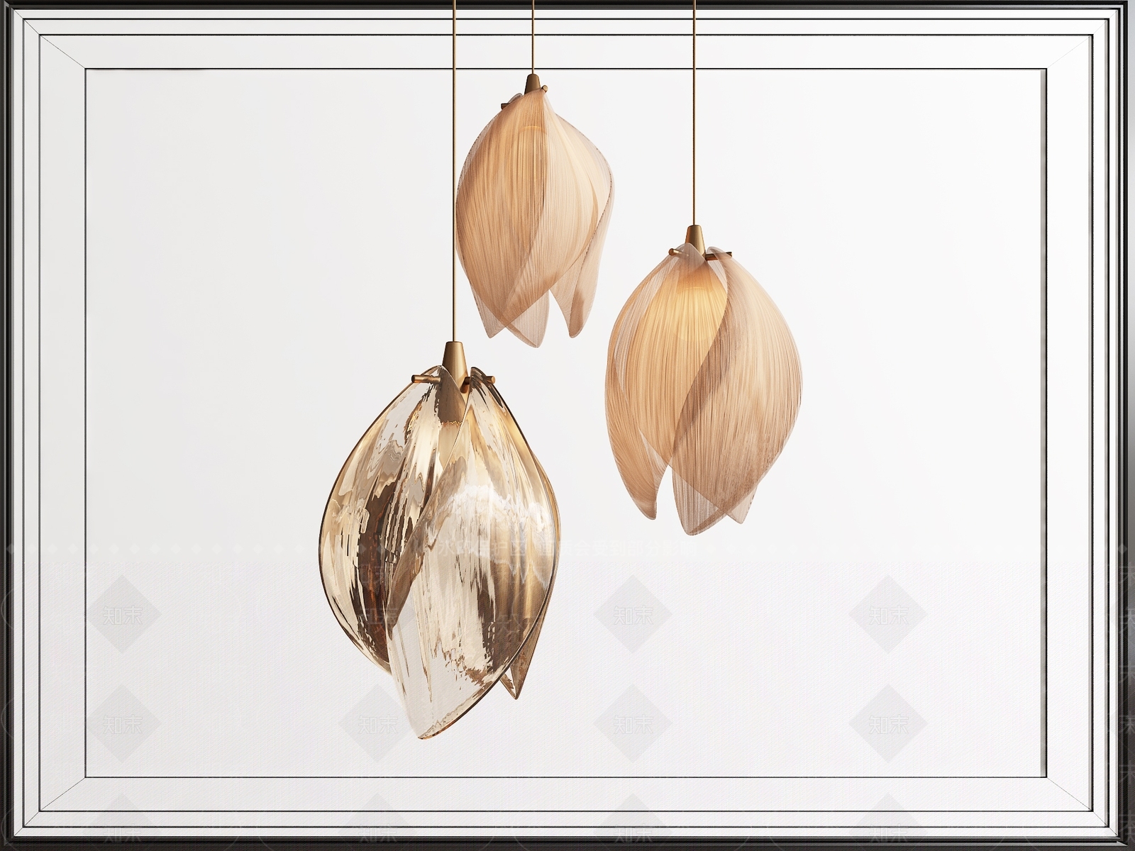 现代花朵小吊灯SU模型下载【ID:1158366261】