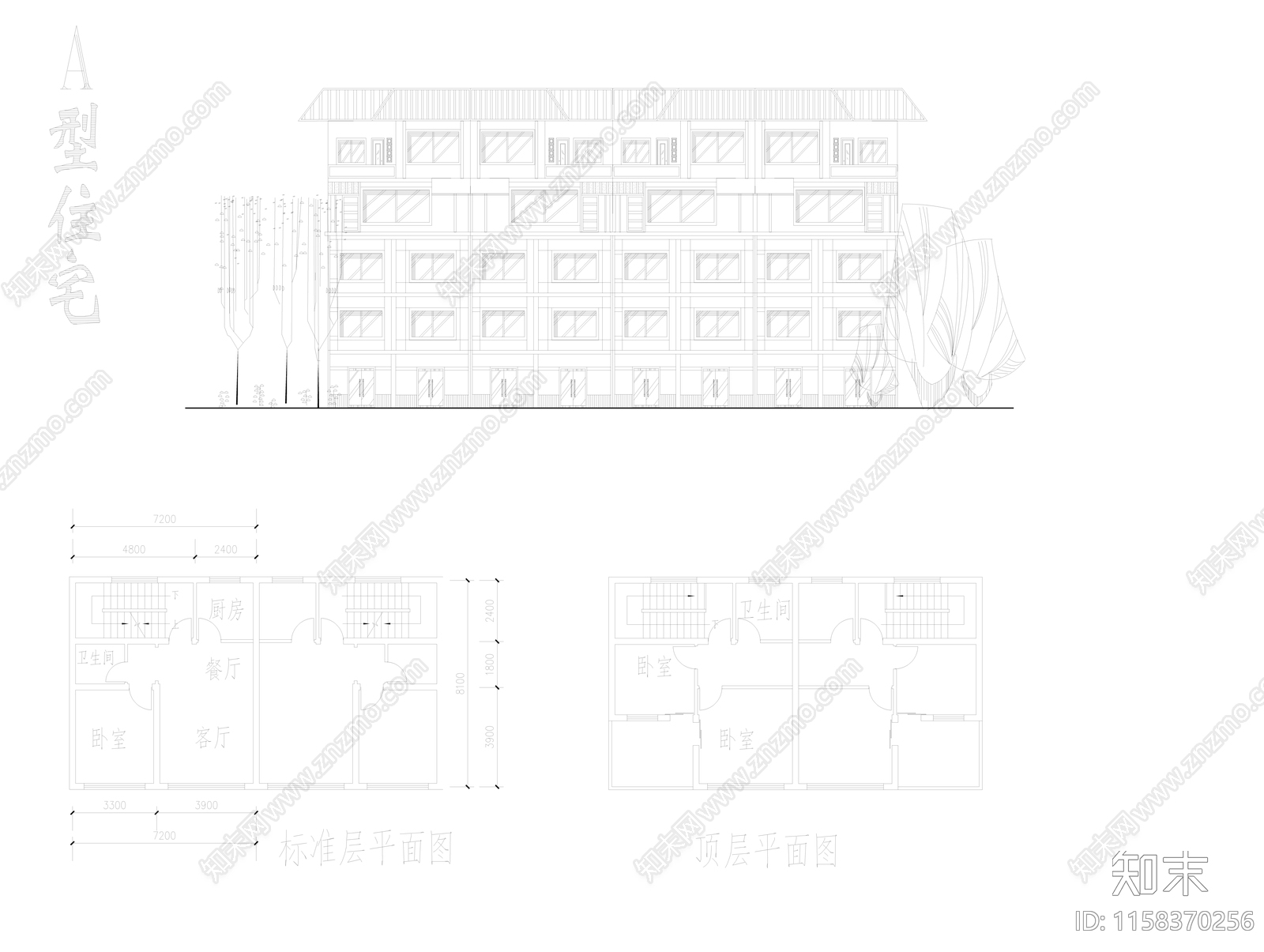 某规划建筑单体图纸cad施工图下载【ID:1158370256】