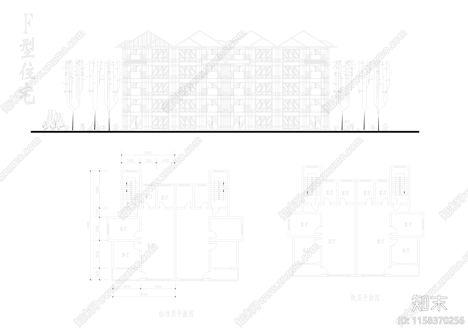 某规划建筑单体图纸cad施工图下载【ID:1158370256】
