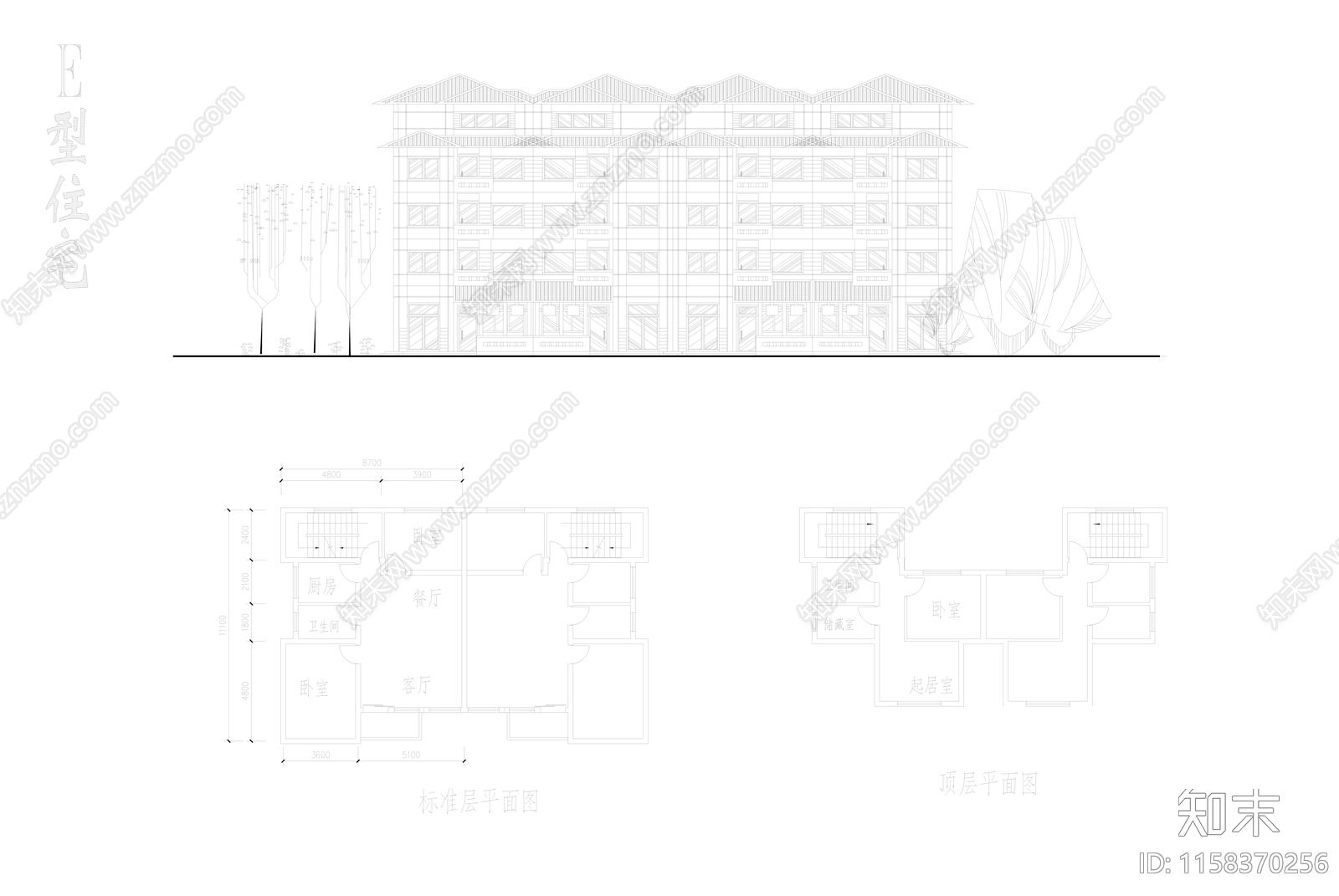 某规划建筑单体图纸cad施工图下载【ID:1158370256】