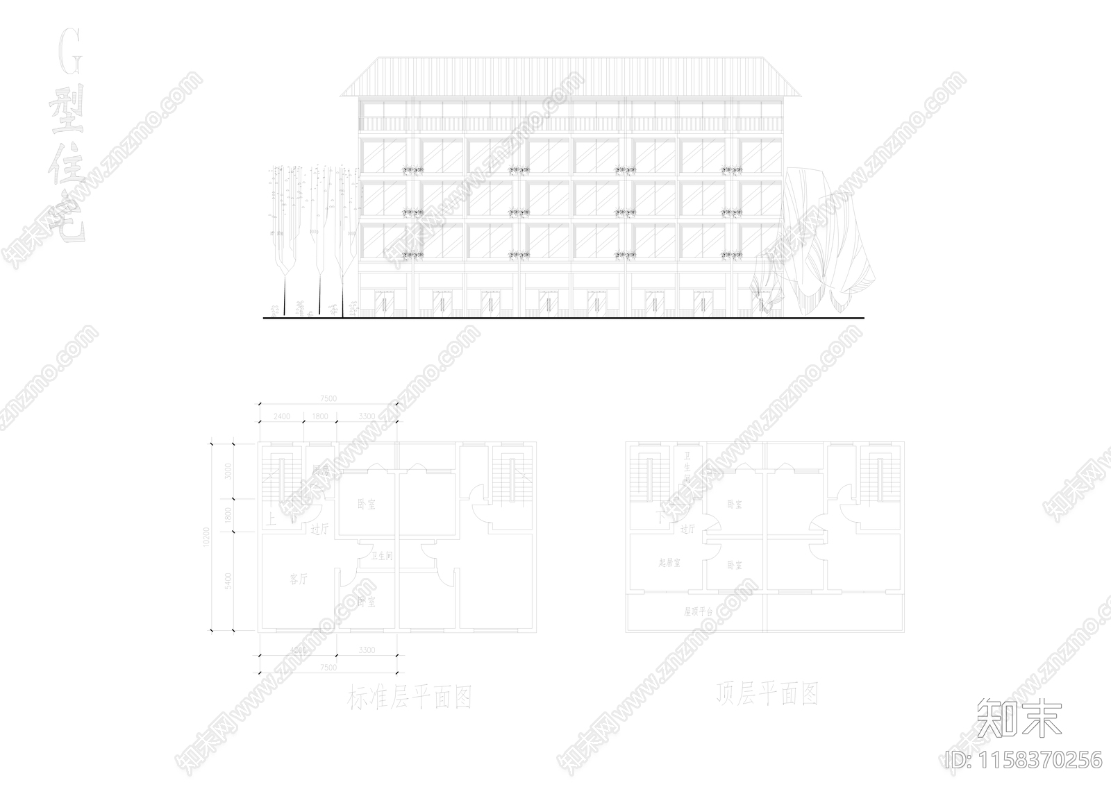 某规划建筑单体图纸cad施工图下载【ID:1158370256】