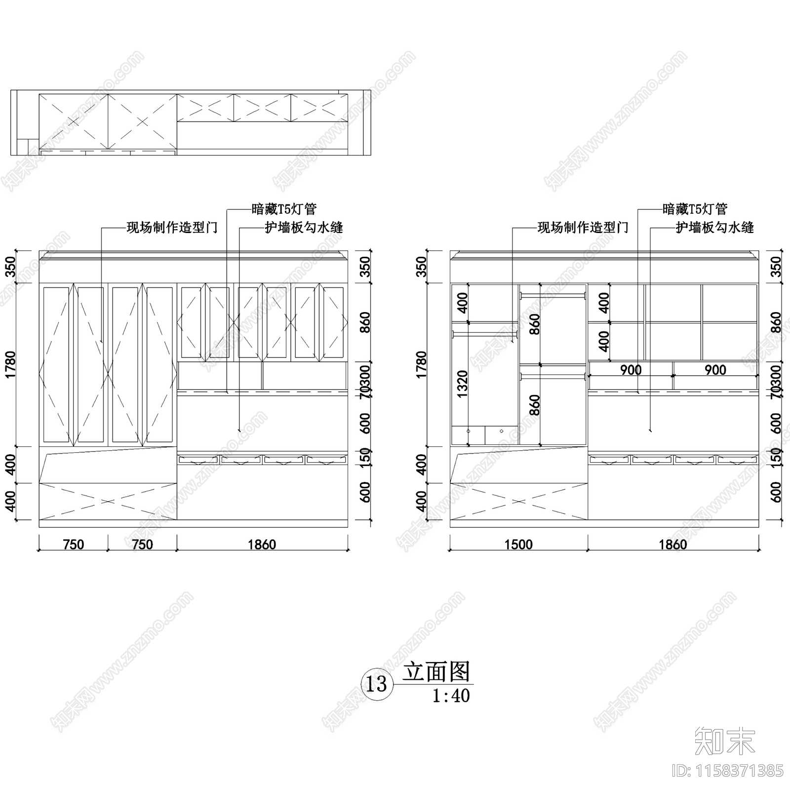 现代简约四室两厅大平层室内家装cad施工图下载【ID:1158371385】