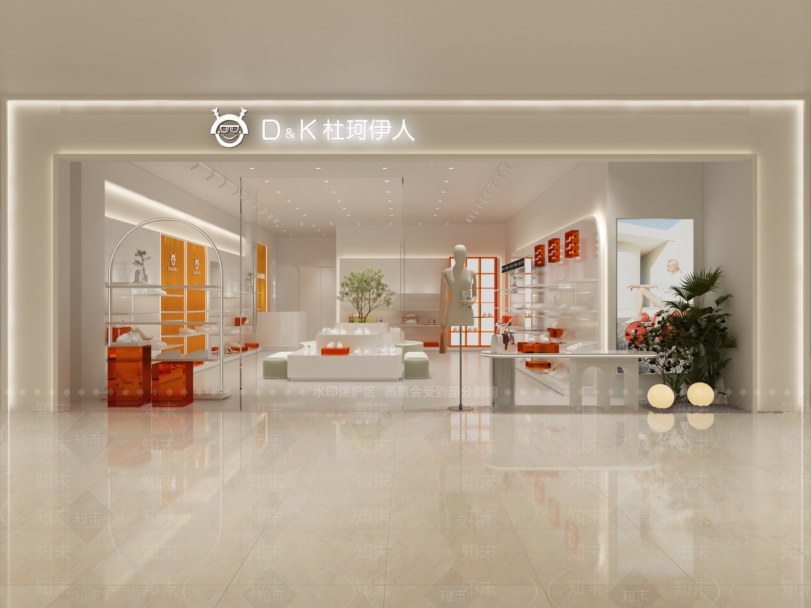 现代女鞋店3D模型下载【ID:1158374489】