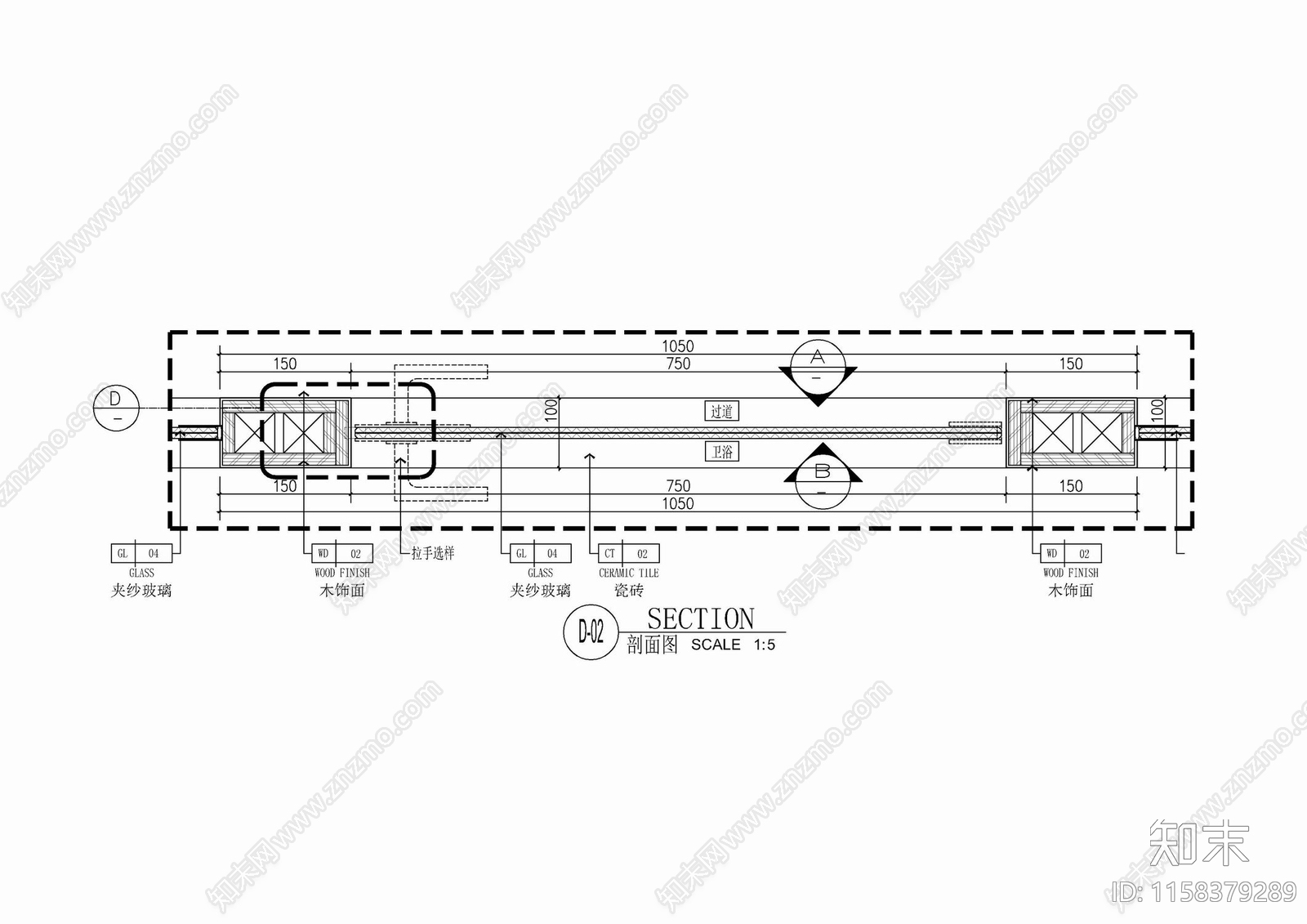 钢化玻璃地弹簧平开玻璃门施工详图施工图下载【ID:1158379289】