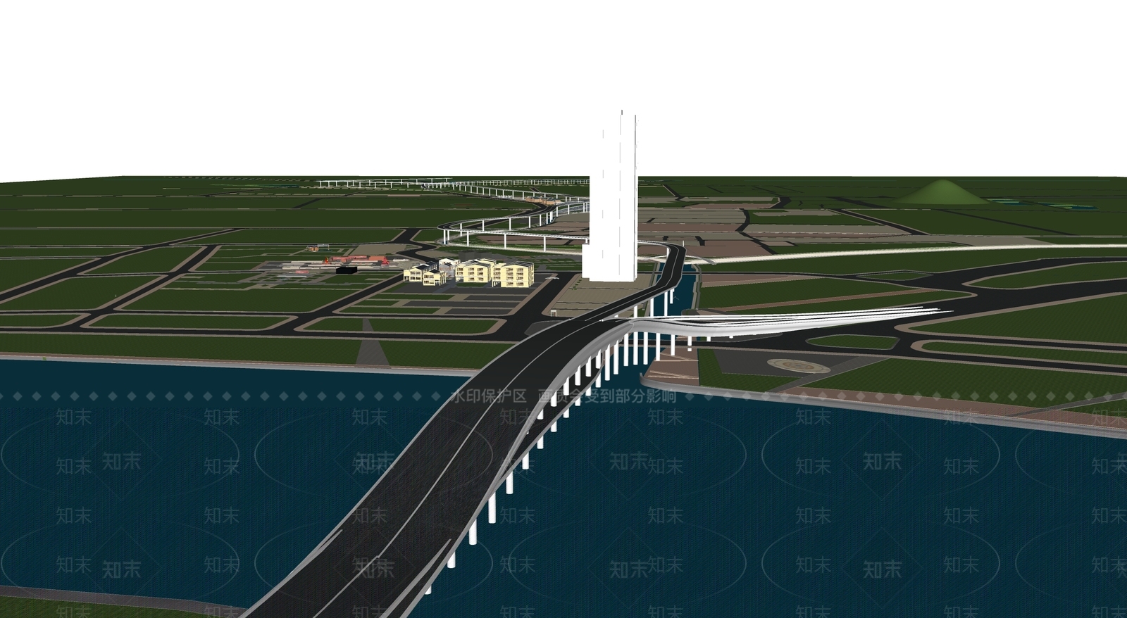 现代大桥SU模型下载【ID:1158381106】