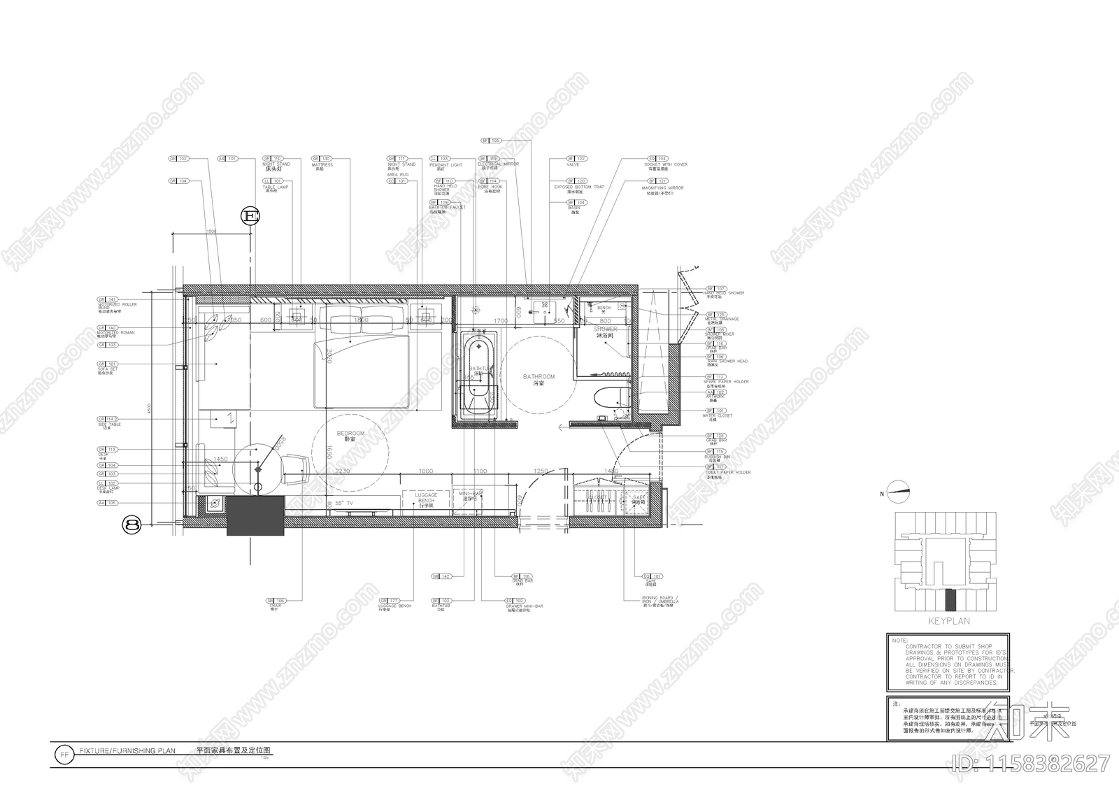 江苏万豪酒店酒店客房装饰装修建筑电气施工图下载【ID:1158382627】