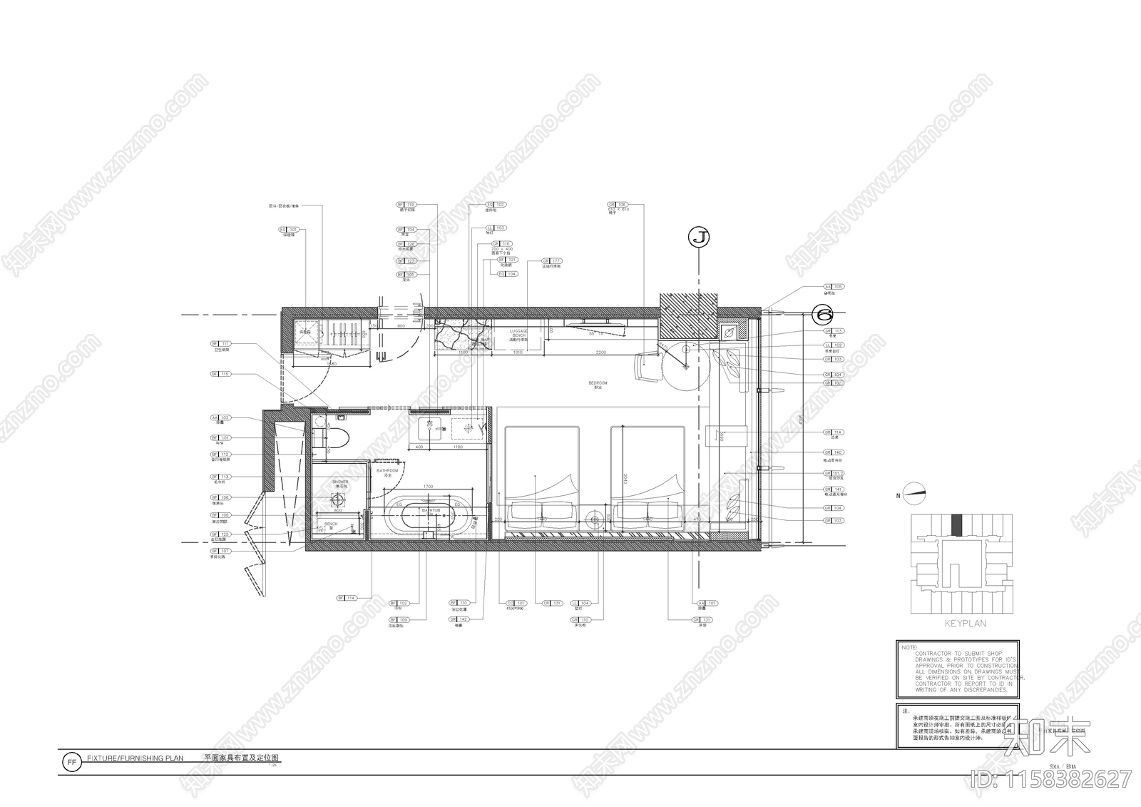 江苏万豪酒店酒店客房装饰装修建筑电气施工图下载【ID:1158382627】