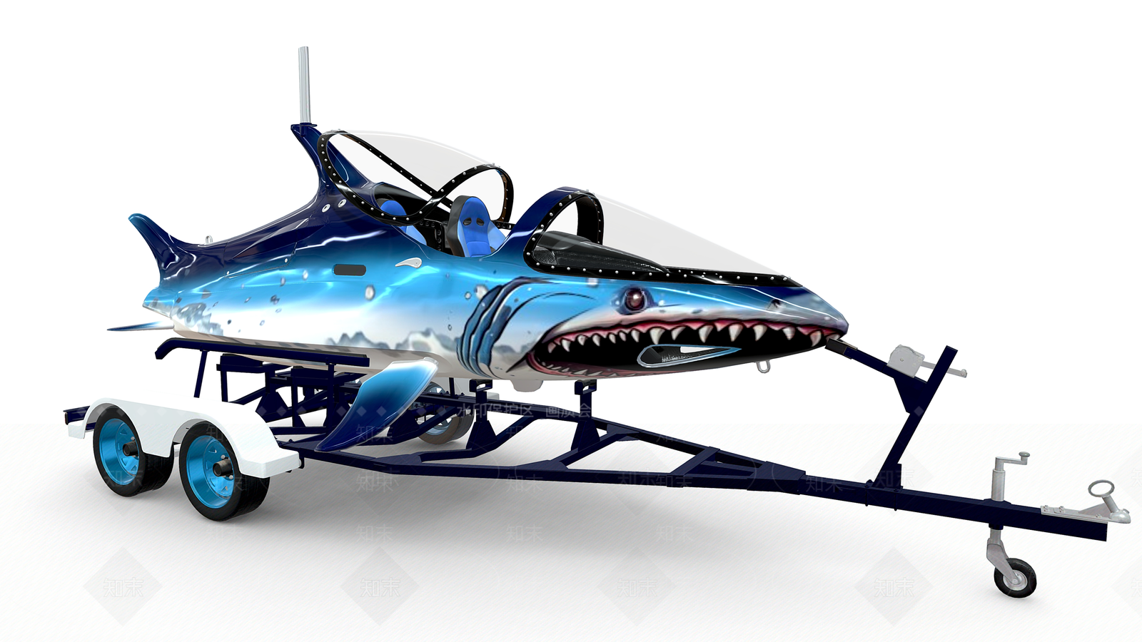 鲨鱼汽车3D模型下载【ID:1158383175】