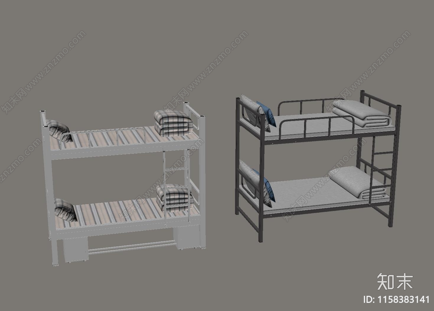 现代上下铺床SU模型下载【ID:1158383141】