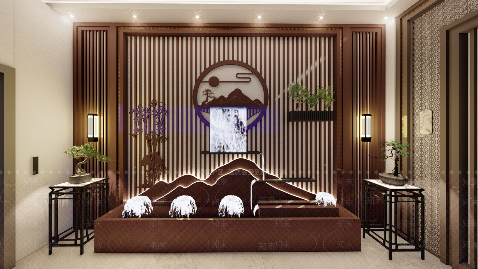 新中式屏风SU模型下载【ID:1158385968】