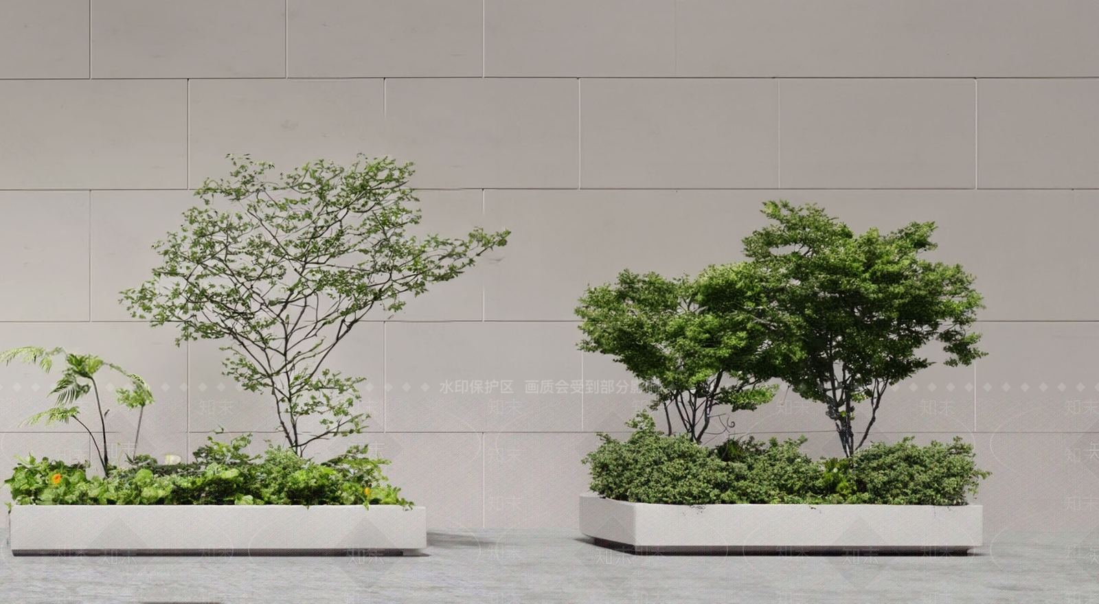 现代绿植花箱3D模型下载【ID:1158388670】