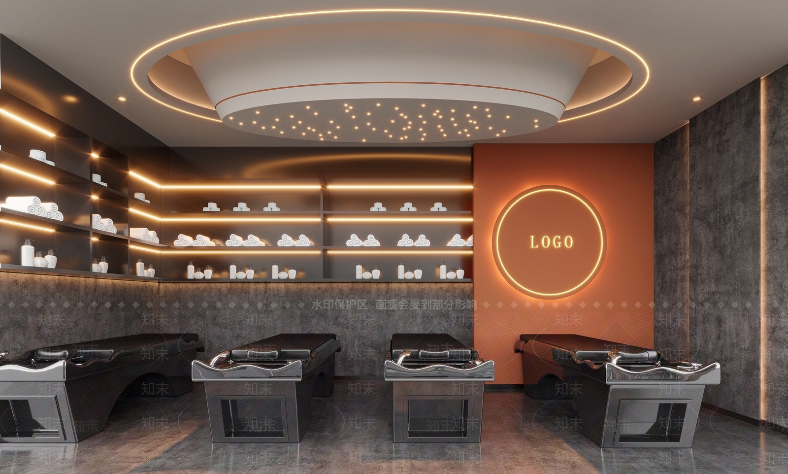 现代美发店3D模型下载【ID:1158389118】