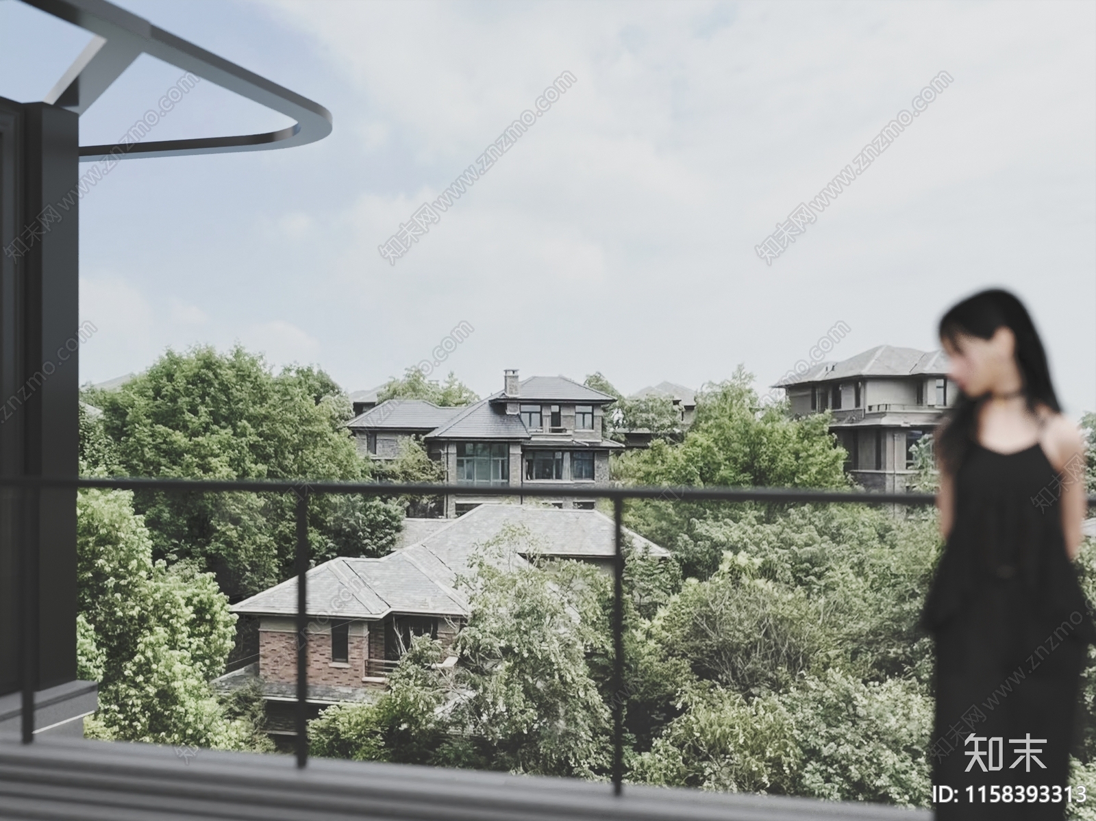 别墅窗外景贴图下载【ID:1158393313】