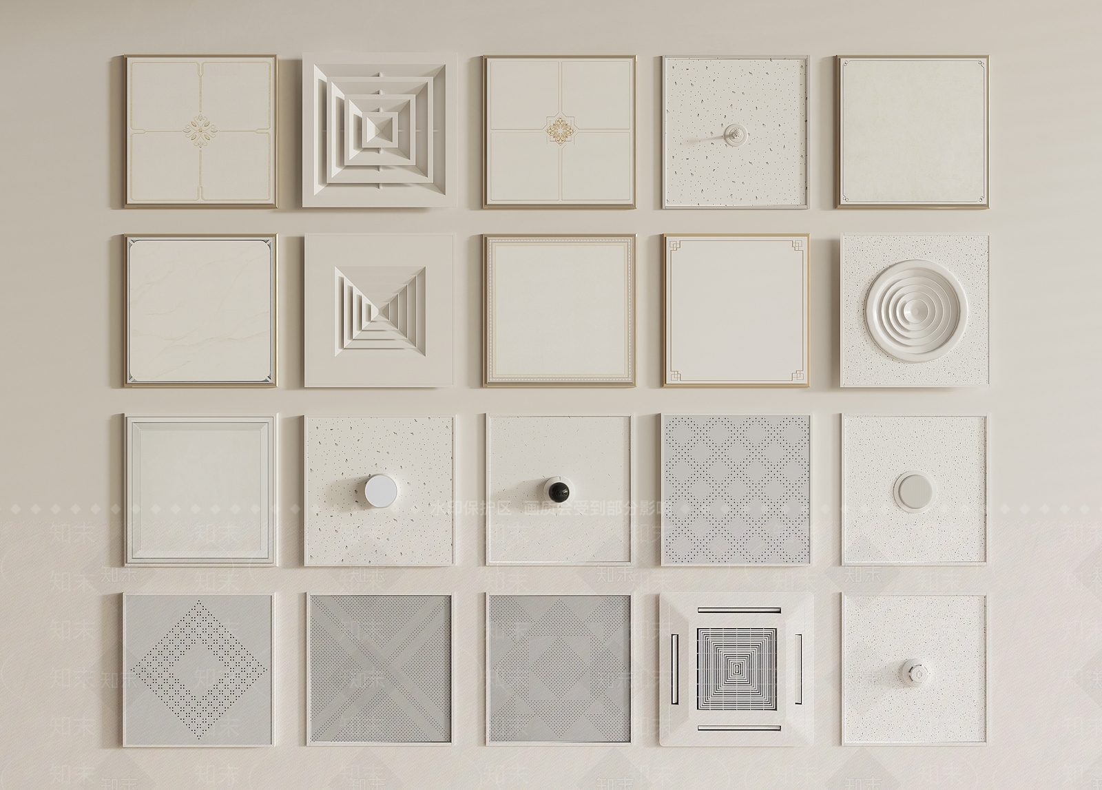 现代铝扣板吊顶3D模型下载【ID:1158393791】